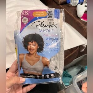 👏Playtex 18 Hour Cotton Stretch Wireles Bra - Light Gray